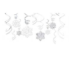 amscan-Juego de decoración Superswirls Snowflake, multicolor, (679497)
