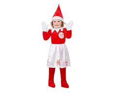 Smiffys Officially Licensed Elf on the Shelf Girl Costume Disfraz oficial de Elfo en el estante, color rosso, L-10-12 Years (52241L)