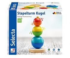 Selecta 62002 bola Torre apilable, madera juguete, 16 cm , color/modelo surtido