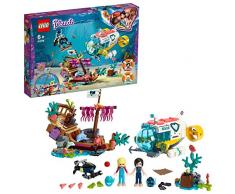 LEGO Friends - Misión de Rescate: Delfines Nuevo set de construcción de juguete de Barco Hundido y Robot Submarino Busca Tesoros (41378)