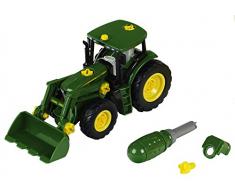 Theo Klein-3903 John Deere Tractor con Cargador Frontal y Pesa, Juguete, Multicolor (3903)