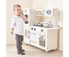 Cocina de juguete grande de madera blanca de Teamson Kids TD-11414W