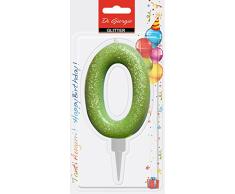 Cereria di Giorgio- Vela de cumpleaños gigante con purpurina número 0 (58160_60)