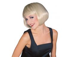 Peluca rubia de Broadway, pelo corto y flequillo en rubio, más colores disponibles (Rubies 50494)