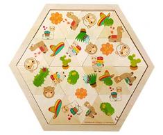 Hess-Spielzeug- Juego de Mesa de Madera para niños a Partir de 3 años, Llama, 24 Piezas, Regalo de cumpleaños, Navidad o Pascua (14965)
