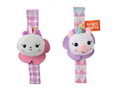 Bright Starts, Sonajero y Mordedor de Muñeca sin BPA, Unicornio y Llama, Recién Nacido +