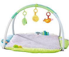 HABA 304778 - Juguete de Entrenamiento con Manta Suave para Jugar, Arco de Juego de Altura Regulable con 3 agarraderas, Incluye Efectos acústicos y ópticos, Adecuado Desde el Nacimiento