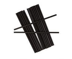 Neviti Paper Straws-Plain Black-25 Pack Pajita de papel, color negro y dorado, 19.7 x 0.5 x 0.5 (776247)
