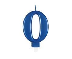Unique Vela de cumpleaños 19610 número 0-3.5 pulgadas | azul | metálico | 1 unidad