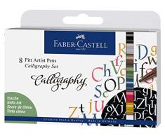 Faber-Castell 167508 Tusche lápiz Pitt Artist Pen Calligraphy Set, 2,5 mm, 8 Funda