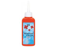 Kreul 40205 - Window Color Clear red 80 ml, pintura para ventanas a base de agua, con superficie lisa y cristalina, adecuada para superficies como vidrio, espejos y azulejos