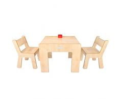 Little Helper TC/fsd01 - de 1 G - Fun Station Duo Kleinhuis Juego de Mesa y 2 sillas Infantil con portalápices, Natural/Rojo