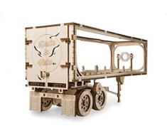 UGEARS Remolque de Camión VM-03 - Modelo Mecánico de Remolque Que Funciona - Puzzle 3D de Madera DIY