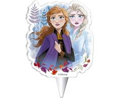 Dekora- Elsa y Anna Vela de Cumpleaños 2D de Disney Frozen 2, Color azul (346227)