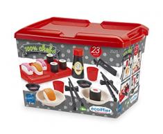 Ecoiffier- Box con todo lo necesario para simular una comida con shushi: platos, palillos, salsa de soja (7600002523)