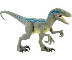 Mattel - Jurassic World Velocirráptor Blue Supercolosal, Dinosaurio de Juguete (Mattel GCT93)