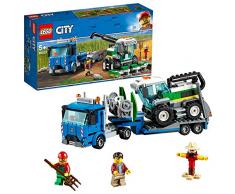 LEGO City Great Vehicles - Transporte de la Cosechadora, Juguete Creativo de Construcción y Aventuras con Tractor y Camión de Transporte (60223)