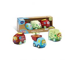 VTech - Tut Tut Bolides - Estuche Trio SOS Nature (Bombero, camión de Basura, camión de Basura) - Plástico a Base de Plantas - 1/5 años - Versión FR