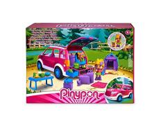 Pinypon - Coche Camping, Autocaravana de Juguete, vehículo Familiar de Verano para Acampar, con una minimuñeca y un bebé y Muchos Accesorios, para niñas y niños a Partir de 4 años, Famosa (700017015)