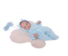 Muñecas Guca- MUÑECO Recien Nacido Jaime Pijama Azul con COJIN Mariposa A Juego. 36CM, Multicolor (922) , color/modelo surtido