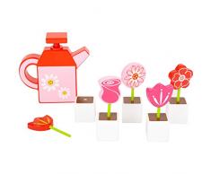 small foot company Flores con regadera, de Madera FSC 100% certificada, jardín, Juego de rol Activo. Juguetes, Multicolor (12048)