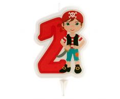 Dekora- Vela de Cumpleaños 2D de Pirata para Tartas Infantiles - Numero 2 (345256)