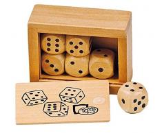 Goki- Juegos Educativos Caja con 6 Dados de Madera, (HS239)