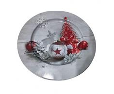 Idena 30179 - Plato de Navidad, color gris y rojo