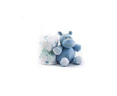 Duffi Baby- Manta y Peluche, 90 x 75 cm, Color Azul (Master Baby Home, S.L. 5512-12)