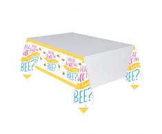 Amscan International 572166 - Vajilla de plástico para mantel, diseño con textoWhat Will It Bee