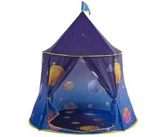 Bakaji Tienda de Campaña Infantil, Carpa Infantil Plegable, Casa de Juegos para Interiores y Exteriores, Pop-up Portátil Tienda con Bolsa de Transporte, Regalo para Niños, Azul