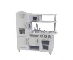 KidKraft 53402 Cocina de juguete con diseño Vintage de madera para niños con teléfono de juguete incluido - Blanco
