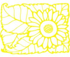 INDIGOS Pegatinas de pared E155 con diseño de flores de girasol 80 x 59 cm, color amarillo, vinilo, 80 x 59 x 1 cm