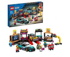 LEGO 60389 City Taller Mecánico de Tuning con 2 Coches de Juguete Personalizables, Set Construcción para Niños y Niñas de 7 Años o Más, Idea de Regalo