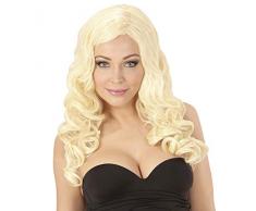 WIDMANN pop star Peluca larga rubia, rizada, para despedida de soltera, accesorio para disfraz de Halloween
