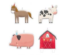 Amscan International Amscan 170601 - Velas de cumpleaños (4 unidades), diseño de granero