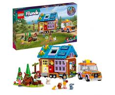 LEGO 41735 Friends Casita con Ruedas y Coche de Juguete, Set de Camping con Accesorios, Mini Muñecas Leo y Liann, Personajes 2023, Regalos para Niños de 7 Años