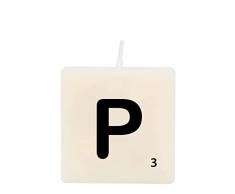 PD-Party Vela Scrabble Letra P Cera 2 X 4 cm, Negro/Blanco