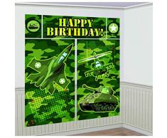 Amscan Internacional - telón de fondo para el camuflaje de estilo fiesta, decoraciones ornamentales Muro