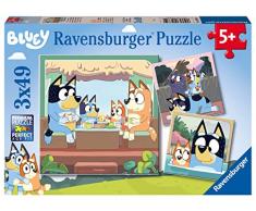 Ravensburger - Puzzle Bluey, Colección 3 x 49, 3 Puzzle de 49 Piezas, Puzzle para Niños, Edad Recomendada 5+ Años