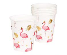 Boland-BOL52556 Vasos con Flamencos, color rosa (Ciao Srl BOL52556)