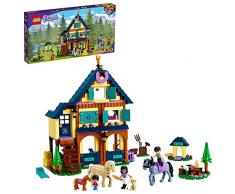 LEGO 41683 Friends Bosque: Centro de Equitación, Casa de Muñecas con Caballos de Juguete, Mini Muñecas Savannah y MIA con Figura de Perro Guía