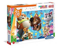 Clementoni- Puzzle Suelo 60 Piezas 44 Gatos, Color Gatti, 60pezzi (26441.4)