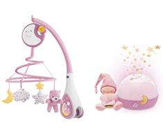 Chicco Next2 Dreams Móvil De Cuna + Buenas Noches Estrellitas Rosa, Lámpara Bebé Multicolor con Luz Quitamiedos Y Proyector De Estrellas