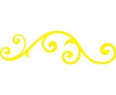 INDIGOS Adhesivo de pared e225 bonito tribal con espirales 80 x 23 cm - amarillo, vinilo, 80 x 23 x 1 cm