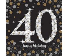 Amscan - 16 Servilletas de Papel Blancas de 2 Capas, 33 cm, 51220-08