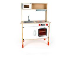 Small Foot Madera con Gran Almacenamiento, Incl. Fregadero, vitrocerámica, microondas, Horno y cocinas, con Botones giratorios y Campana extractora (10749)