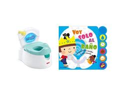 Fisher-Price Orinal océano aprende a IR al baño, para bebés y niños, con Sonidos y Luces (Mattel GWD37) & Voy Solo al baño: con Divertidos Sonidos y una canción (Libros con Elementos para Jugar)