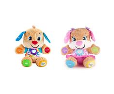 Fisher-Price Perrito Primeros descubrimientos, Juguete bebé +6 Meses (Mattel FPM53) & Ríe y Aprende - Perrita Primeros descubrimientos, Juguetes Bebe 6 Meses, 1 Unidad(Mattel FPP55)