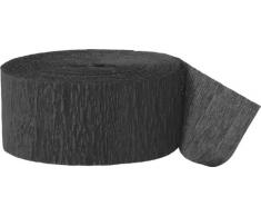Unique Party- Serpentina de papel crepé para fiestas, Color negro, 24 cm (6375) , color/modelo surtido